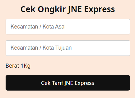 Cek Ongkir JNE Express - Cekresi.com